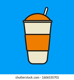 glass with a lid and a straw