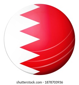 Glass light ball with flag of Bahrain. Round sphere, template icon. National symbol. Glossy realistic ball, 3D abstract vector illustration highlighted on a white background. Big bubble.