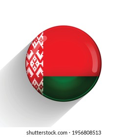 Balón de vidrio con bandera de Bielorrusia. Esfera redonda, icono de plantilla. Símbolo nacional bielorruso. Balón brillante realista, ilustración vectorial abstracta 3D resaltada sobre un fondo blanco. Gran burbuja.