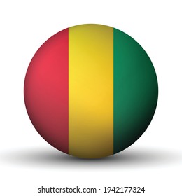 Glass light ball with flag of Bolivia. Round sphere, template icon. National symbol. Glossy realistic ball, 3D abstract vector illustration highlighted on a white background. Big bubble.