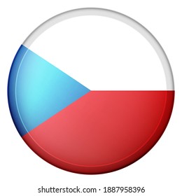Glass light ball with flag of Czech Republic. Round sphere, template icon.  national symbol. Glossy realistic ball, 3D abstract vector illustration highlighted on a white background. Big bubble.