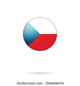 Balón de vidrio con bandera de la República Checa. Esfera redonda, icono de plantilla.  símbolo nacional. Balón brillante realista, ilustración vectorial abstracta 3D resaltada sobre un fondo blanco. Gran burbuja.