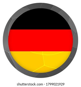 Glass light ball with flag of Germany. Round sphere, template icon. German national symbol. Glossy realistic ball, 3D abstract vector illustration highlighted on a white background. Big bubble.
