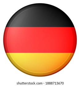 Glass light ball with flag of Germany. Round sphere, template icon. German national symbol. 