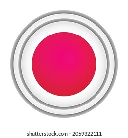 Glass light ball with flag of Japan. Round sphere, template icon. Japanese national symbol. Glossy realistic ball, 3D abstract vector illustration highlighted on a white background. Big bubble.
