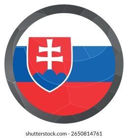Glass light ball with flag of Slovakia. Round sphere, template icon. Slovak national symbol. Glossy realistic ball, 3D abstract vector illustration. Big bubble.