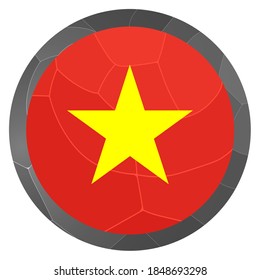 Glass light ball with flag of Vietnam. Round sphere, template icon. Vietnamese national symbol. Glossy realistic ball, 3D abstract vector illustration highlighted on a white background. Big bubble.