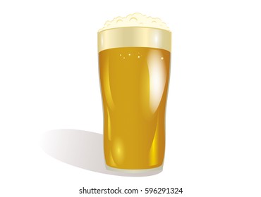 A glass of  Light beer. Invitation to the St. Patrick's Day. Greeting card. Free space for your ad or text. Vector illustration on white background.