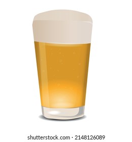 Glass of Light Beer isolate white background with copy space.