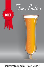 A glass of light beer on a gray background and reward