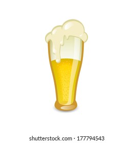 Glass of light beer, vector illustration 