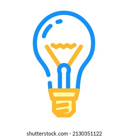 glass light bulb color icon vector. glass light bulb sign. isolated symbol illustration