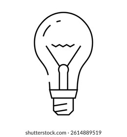 glass light bulb line icon vector. glass light bulb sign. isolated contour symbol black illustration