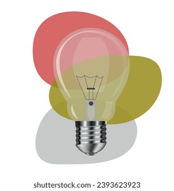 GLASS LIGHT BULB ON A COLORED BACKGROUND