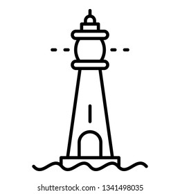 Glass lighthouse icon. Outline glass lighthouse vector icon for web design isolated on white background