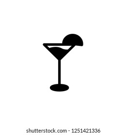 A glass of lime orange cocktail, icon vector illustration in solid/glyph style