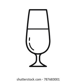 glass, line art, glass vector icon, flat design best vector glass illustration 