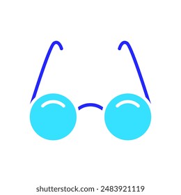 Glass line icon. Blindness, cecity, ablepsia, loss of sight, eye problems, farsightedness, myopia, disabled person, people with disabilities, medicine, ableism, handicapped