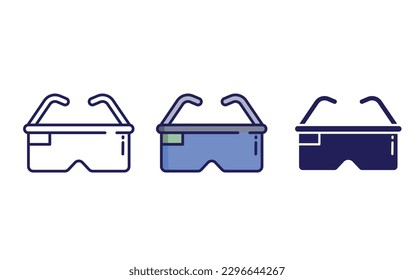 Glass line and solid illustration icon