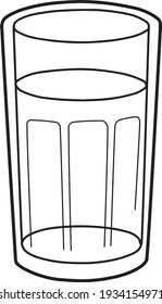 ilustración vectorial de línea de vidrio, libro de coloreado de vidrio