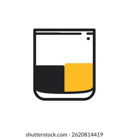 Glass liquid divides sections simple illustration