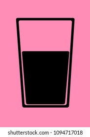 glass with liquid silhouette vector icon
