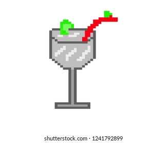 Glass of liquor pixel