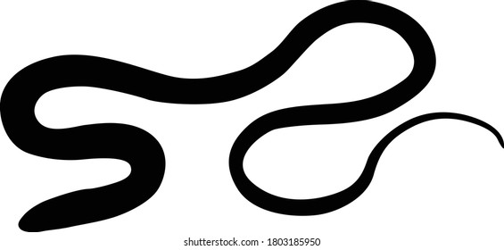 Glass Lizard (Ophisaurus) Silhouette Found In Map Of Asia And North Africa