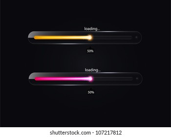 Glass loading bar. Vector