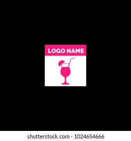 Glass logo, cocktail logo , for bars and restaurants