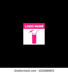 Glass logo, cocktail logo , for bars and restaurants