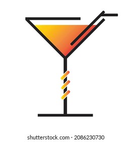 Glass logo design drink cute elegant classic