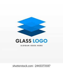 Glass logo design template. Creative flat design glass logo template. Creative concept logo design of glass