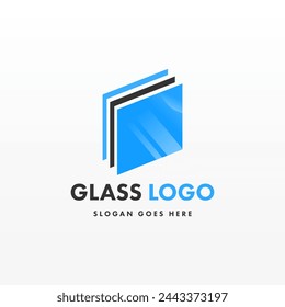 Glass logo design template. Creative flat design glass logo template. Creative concept logo design of glass