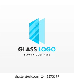 Glass logo design template. Creative flat design glass logo template. Creative concept logo design of glass