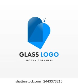 Glass logo design template. Creative flat design glass logo template. Creative concept logo design of glass