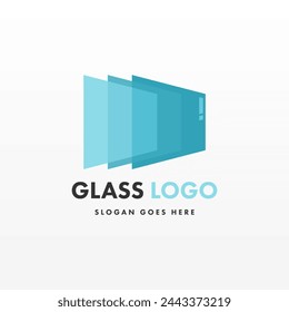 Design-Vorlage für Glaslogo. Kreative flache Design Glas Logo-Vorlage. Kreatives Konzept Logo Design von Glas