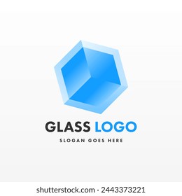 Glass logo design template. Creative flat design glass logo template. Creative concept logo design of glass