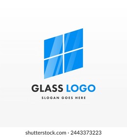 Glass logo design template. Creative flat design glass logo template. Creative concept logo design of glass