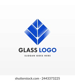 Glass logo design template. Creative flat design glass logo template. Creative concept logo design of glass