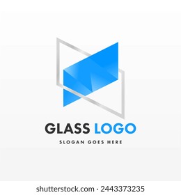 Glass logo design template. Creative flat design glass logo template. Creative concept logo design of glass