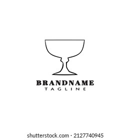 glass logo design template icon modern vector cute