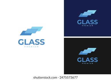 Idea de Ilustración vectorial de Plantilla de diseño de logotipo de vidrio