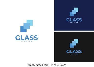 Glass logo design template vector illustration idea