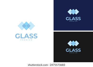 Glass logo design template vector illustration idea