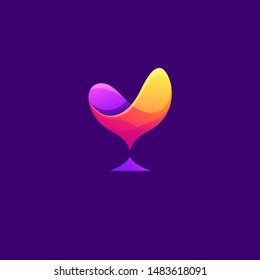 glass logo design vector illustration