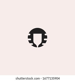 Plantilla vectorial de diseño de cristal en logotipo. 