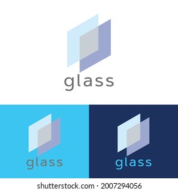 Glass Logo Design Vector Templet, Square Gloss Icon, Luxury Business Icon Of Company Identity Symbol Concept
