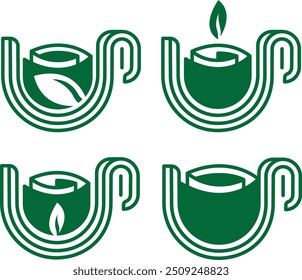 Glass logo for herbal drinks