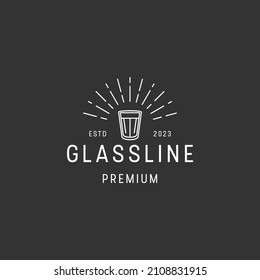 Glass logo linear style icon in black backround